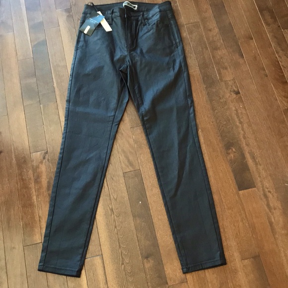 Melanie Lyne Coated black skinny pants NWT size 8 - Picture 1 of 7